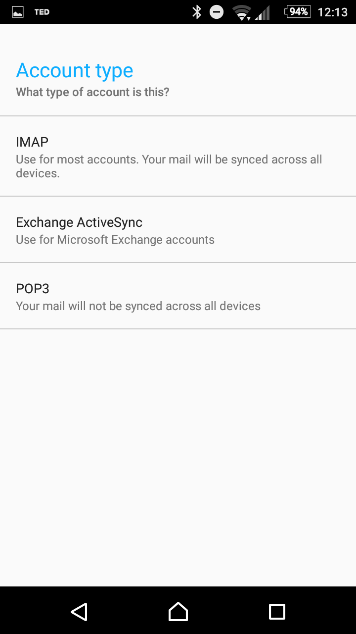 Infoarch Email Setup Android Phone